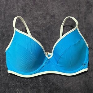 Shade & Shore Blue and Cream Swim Bra
